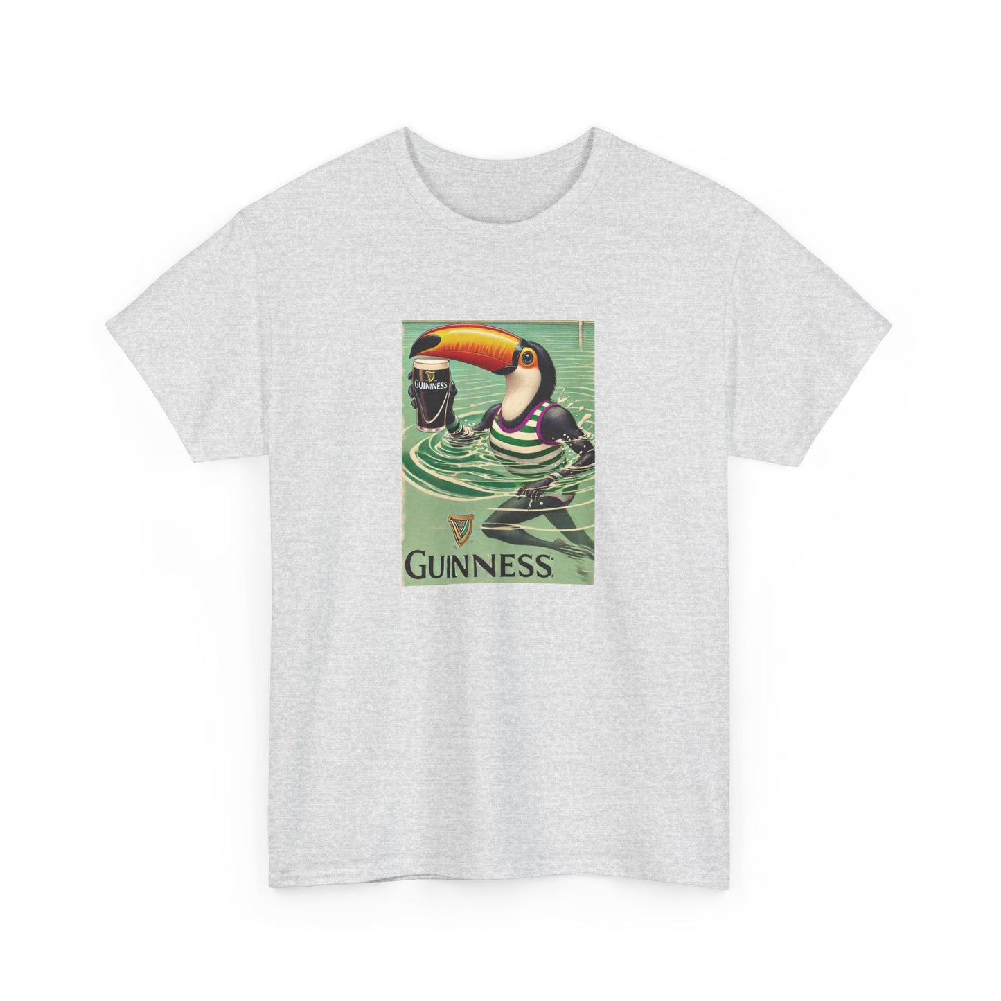 Vintage Toucan Guinness Tee, Tropical Bird Sketch Shirt, Unisex Graphic T-Shirt, Retro Animal Lover Top, Nature Inspired Tee, Cotton Short