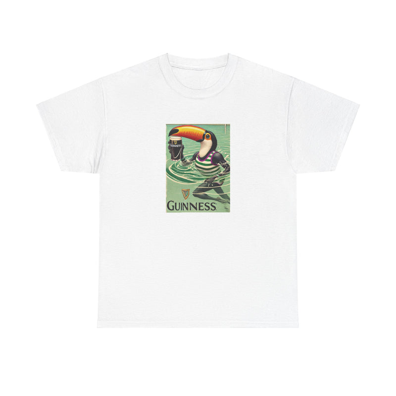 Vintage Toucan Guinness Tee, Tropical Bird Sketch Shirt, Unisex Graphic T-Shirt, Retro Animal Lover Top, Nature Inspired Tee, Cotton Short
