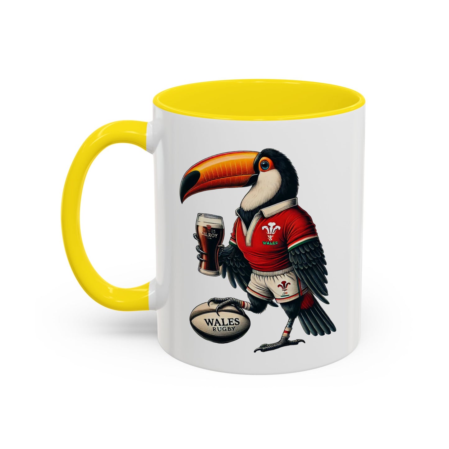Rugby Coffee Mug, Guinness Wales Rugby Cup, Sports Fan Gift, Rugby Team Mug, Rugby Lover Gift, Wales Rugby Cup