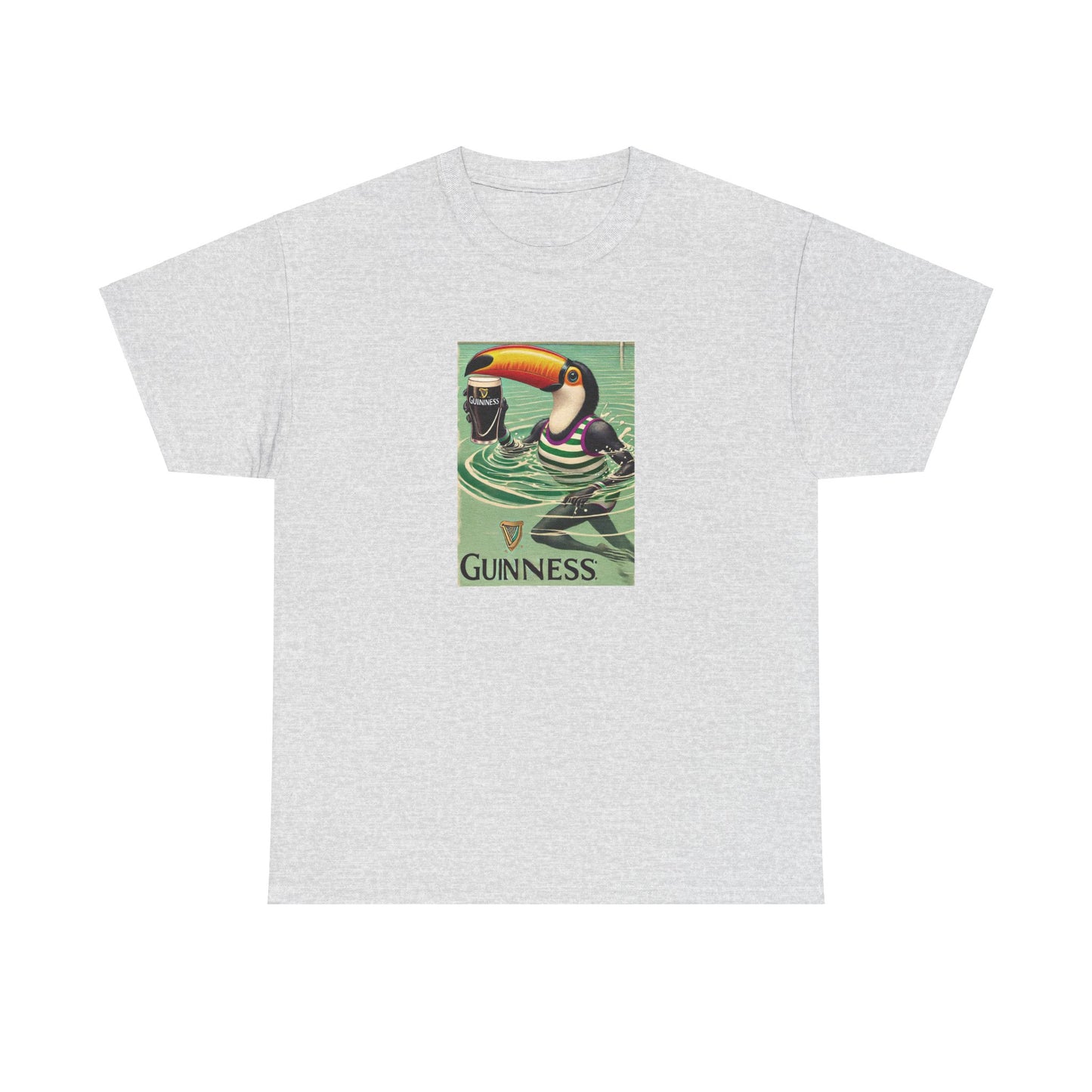 Vintage Toucan Guinness Tee, Tropical Bird Sketch Shirt, Unisex Graphic T-Shirt, Retro Animal Lover Top, Nature Inspired Tee, Cotton Short