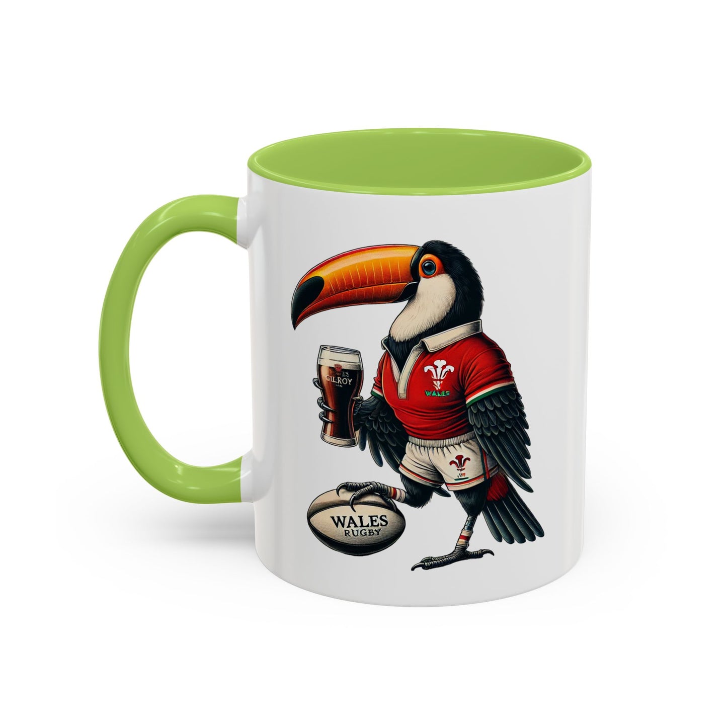 Rugby Coffee Mug, Guinness Wales Rugby Cup, Sports Fan Gift, Rugby Team Mug, Rugby Lover Gift, Wales Rugby Cup