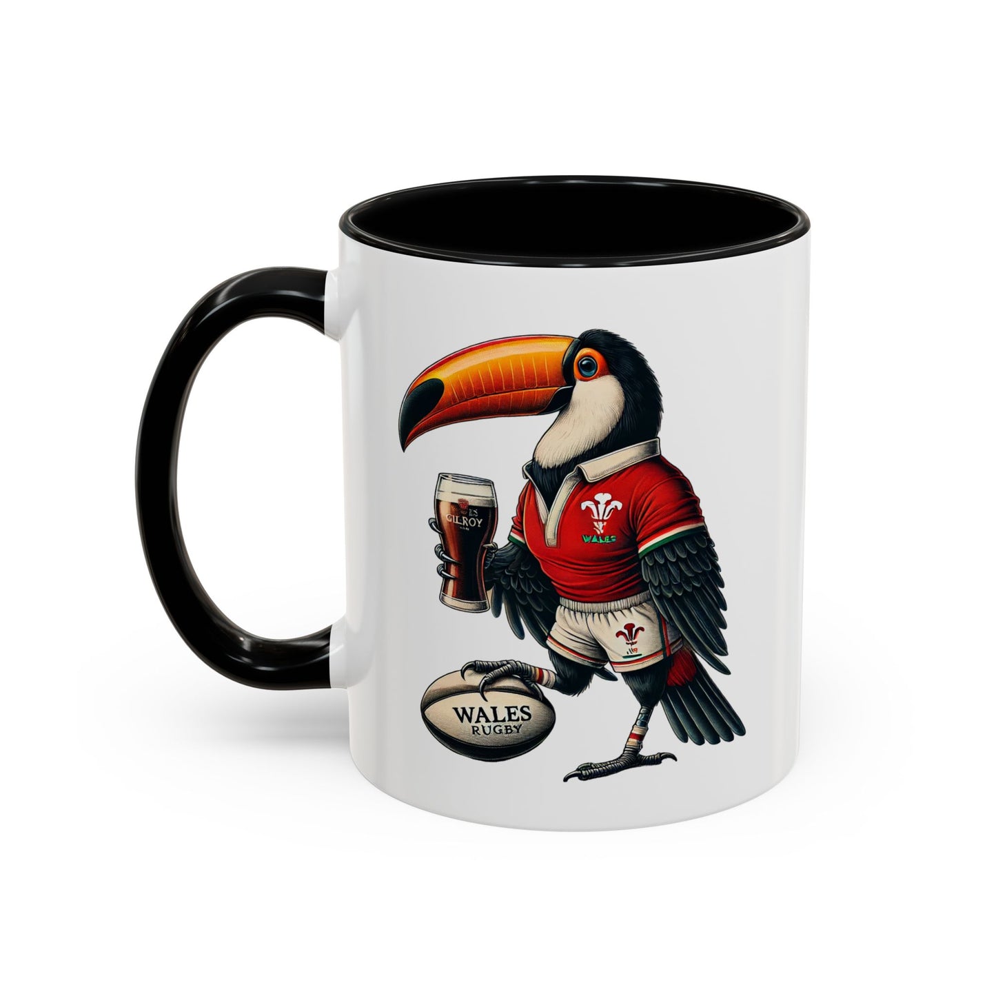 Rugby Coffee Mug, Guinness Wales Rugby Cup, Sports Fan Gift, Rugby Team Mug, Rugby Lover Gift, Wales Rugby Cup