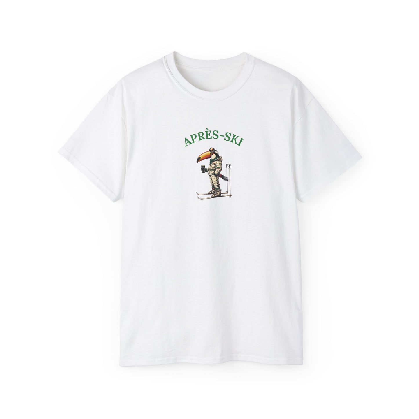 Apres Ski Guinness T-Shirt, Toucanbru Shirt, Winter Skiing Tee, Unisex Cotton Top, Snowboarding Apparel