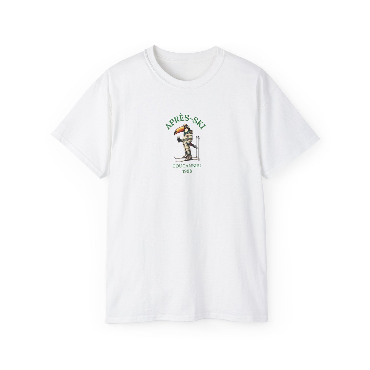 Apres Ski Guinness T-Shirt, Toucanbru Shirt, Winter Skiing Tee, Unisex Cotton Top, Snowboarding Apparel