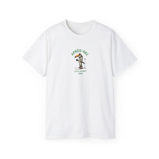 Apres Ski Guinness T-Shirt, Toucanbru Shirt, Winter Skiing Tee, Unisex Cotton Top, Snowboarding Apparel