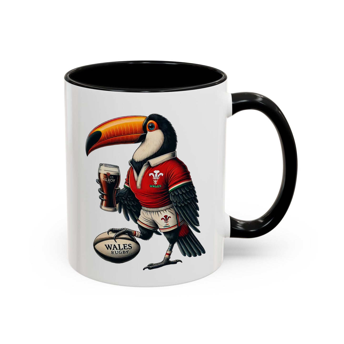 Rugby Coffee Mug, Guinness Wales Rugby Cup, Sports Fan Gift, Rugby Team Mug, Rugby Lover Gift, Wales Rugby Cup