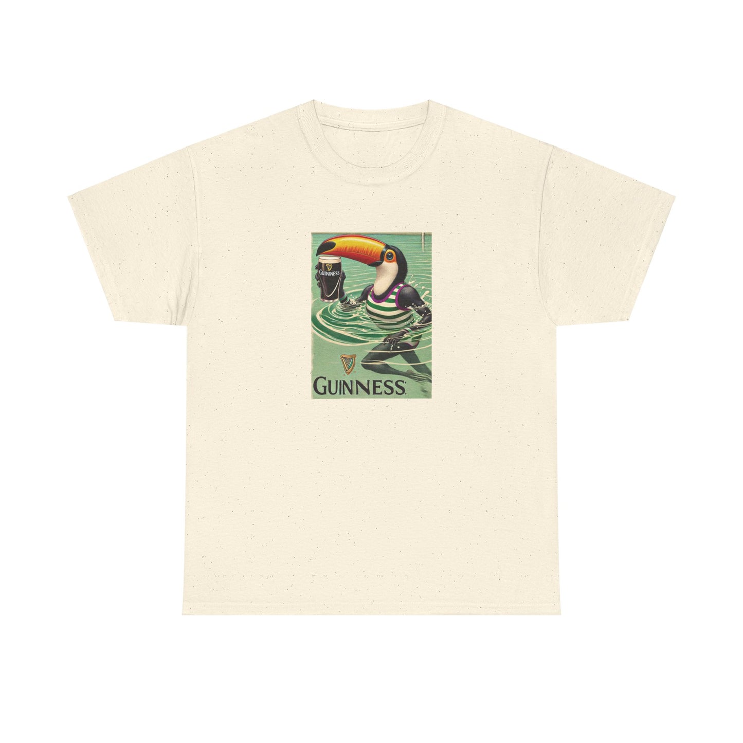 Vintage Toucan Guinness Tee, Tropical Bird Sketch Shirt, Unisex Graphic T-Shirt, Retro Animal Lover Top, Nature Inspired Tee, Cotton Short