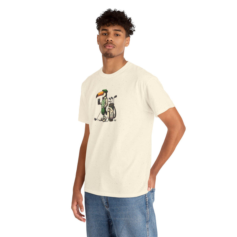 Irish Guinness Inspired Toucan Golf Unisex Heavy Cotton Tee, St. Patrick's Day Shirt, Golf Lover Gift, Graphic Tee, Beer Shirt
